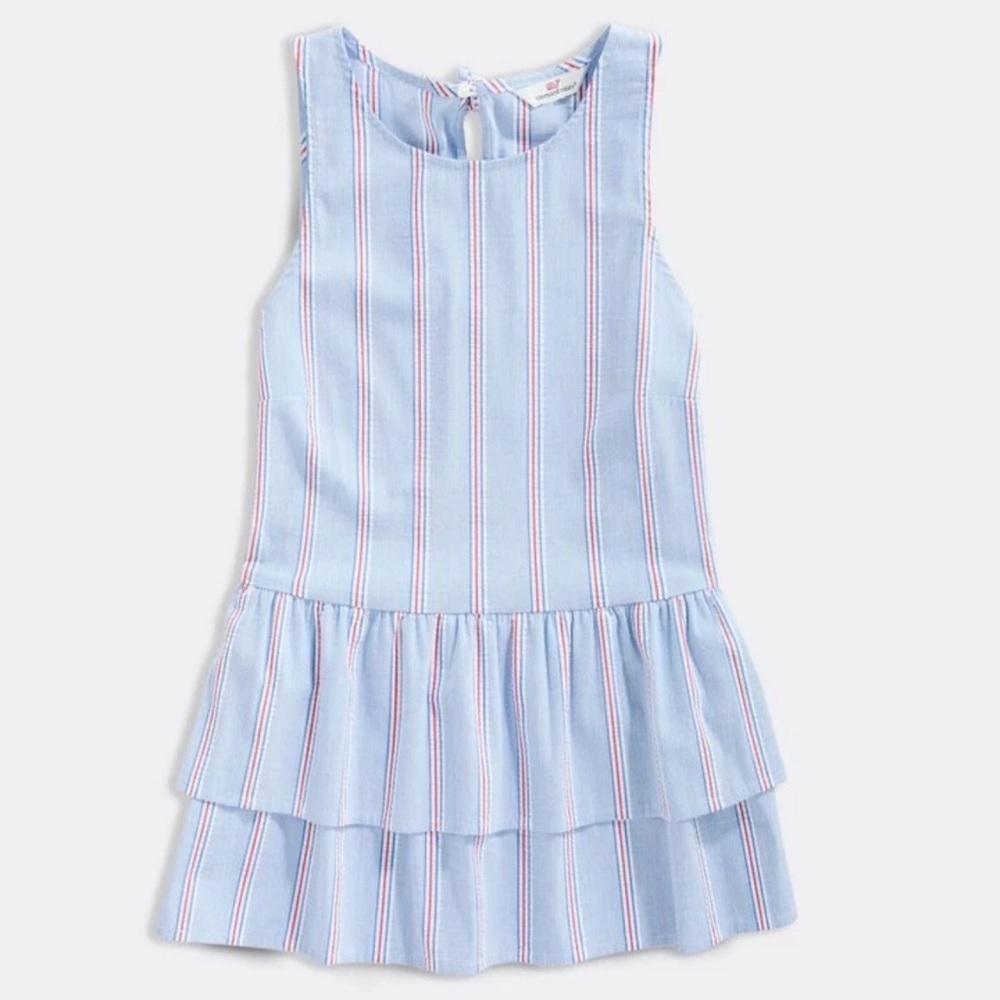 Vineyard Vines | Women's Sleeveless Crew Neck Nicholls Stripe Peplum Top Size XS